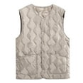 thumbnail image 5 of Women's Lightweight Down Vest, Sleeveless Quilted Puffer Jacket with Cotton Blend Shell, Warm Winter Insulated Vest, Slim Fit Casual Sleeveless Coat for Women, Cold Weather Thermal Vest Grey XXXXXL, 5 of 5