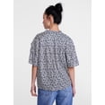 thumbnail image 4 of Scenario Women's Gathered Cotton Voile Top with Short Sleeves, Size XS-XXXL, 4 of 6
