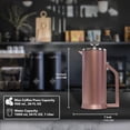 thumbnail image 5 of Lafeeca French Press Coffee Maker - Stainless Steel Double Wall Vacuum Insulated - Large Thermal Brewer 34 oz 1000 ml Rose Gold, 5 of 6