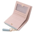 thumbnail image 4 of Solid Color Women Short Wallet Leather Button Love Coin Purse Lady Money Bag, 4 of 4