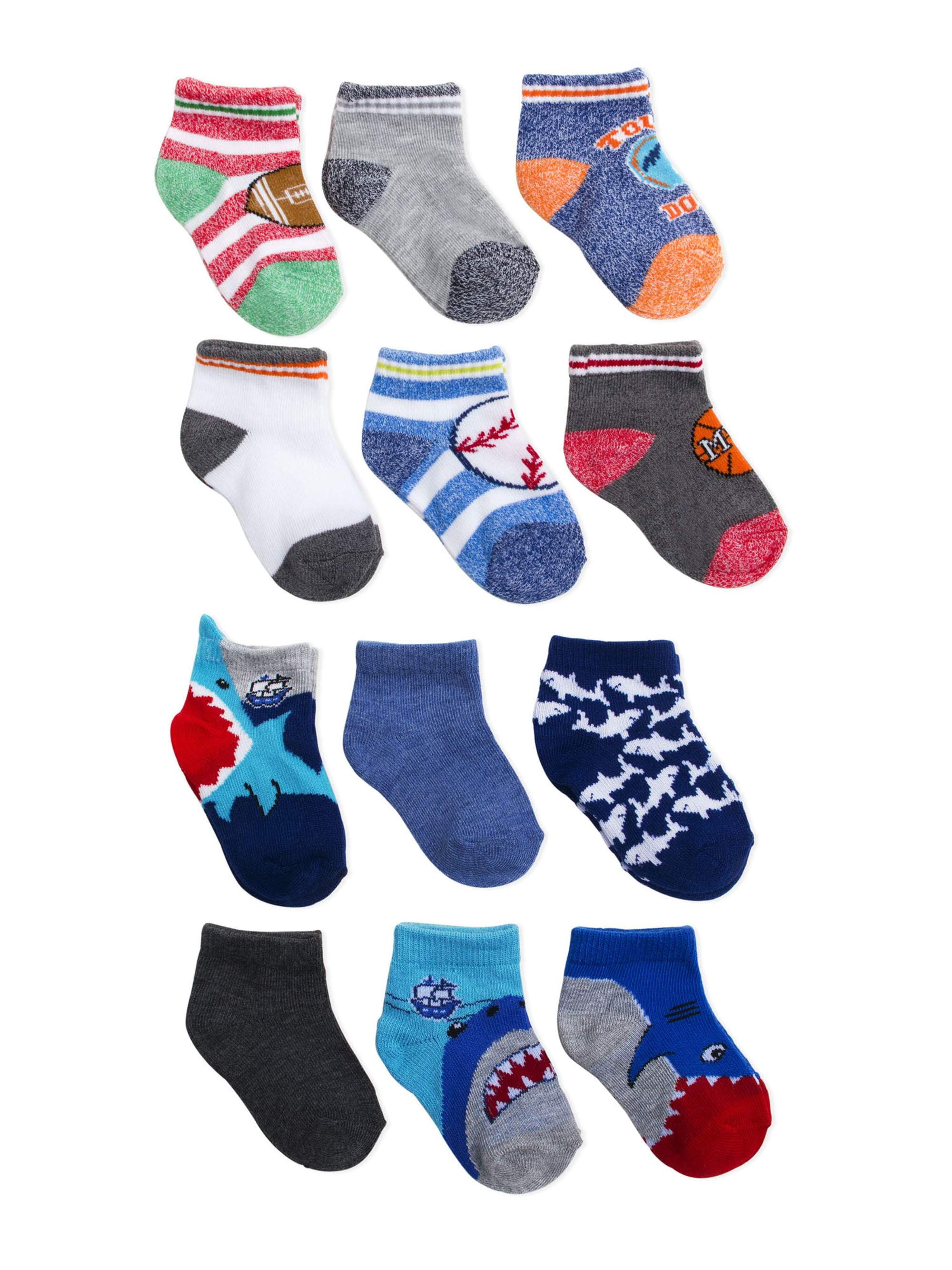 Garanimals Baby Boy Shorty Socks, 12 Pack