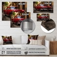thumbnail image 4 of Designart "Red Vintage Car in Havana" Transportation Metal Wall Art, 4 of 5