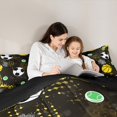 thumbnail image 5 of Manfei Boys Soccer Basketball Full Size Comforter Sets, Sports Theme Bedding Comforter Set, Black Yellow White Bedding Sets, Breathable Home Decor Reversible 3-Piece, 5 of 8