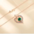 thumbnail image 5 of EUDORA Sterling Silver May Birthstone Rose Gold Necklaces for Women, Heart I Love You to the Moon and Back Pendant Jewelry on Birthday for Sister, Gift to Mother Daughter Wife Friends Grils Emerald, 5 of 10