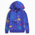 thumbnail image 2 of Staki Boys Hoodies Dinosaur Toddler Boys Jacket Kids Sweatshirts Long Sleeve Hooded Shirts 3-12Y(Blue,5-6 Years), 2 of 9