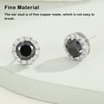 thumbnail image 2 of 1 Pair Copper Women Ear Stud Solid Easy Matching Earring Color Rhinestone Exquisite Easy Matching Round Girls Ladies Party Earring Jewelry Black, 2 of 8