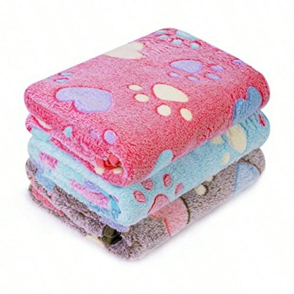 Pet Blankets for Dogs Cats 3Pack Heart Pattern er Soft Fluffy Dog Blankets for Small Medium Large Doggy Kitten Heart Small