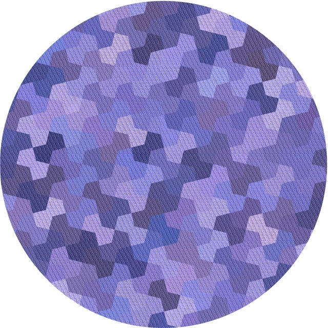Ahgly Company Machine Washable Indoor Round Transitional Purple Mimosa Purple Area Rugs, 6' Round