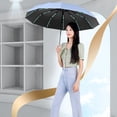 thumbnail image 4 of Paraguas plegable de 60 varillas para días soleados y lluviosos, totalmente automático, grande, de plástico negro reforzado, parasol y protección solar, plegable, de tela, para lluvia., 4 of 6