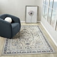 thumbnail image 2 of Ox Bay Wesley 5'3" x 7', Blue/Taupe Traditional Washable Indoor Area Rug by Evette Rios, 2 of 8