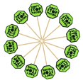 thumbnail image 1 of Toppers de pastel de bricolaje 12pcs Playing parties cake Decoraciones de bricolaje - verde Magideal Toppers de pastel de bricolaje, 1 of 7