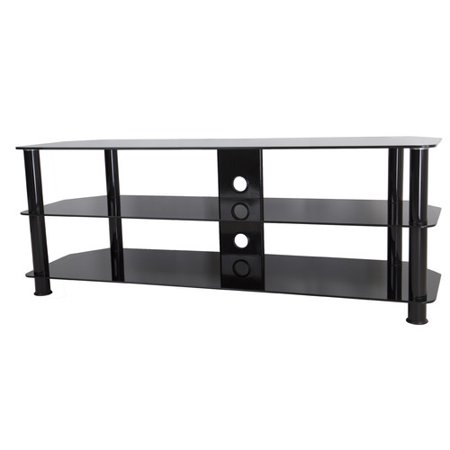 AVF TV Stand for Most TVs up to 60", Black Glass, Black Legs