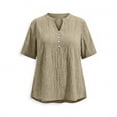 thumbnail image 6 of Horkkom Plus Size Tops for Women Summer V Neck Short Sleeve Tops Casual Loose Solid Color Tunic Tops XXL, 6 of 6