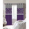 thumbnail image 3 of Fsddascl Purple Grey Flowers Blackout Curtains for Bedroom/Living Room, Thermal Insulated Kitchen Curtains, Classic Botanical Art Elegant Grommet Darkening Window Treatment Drapes 52"x63"x2, 3 of 8