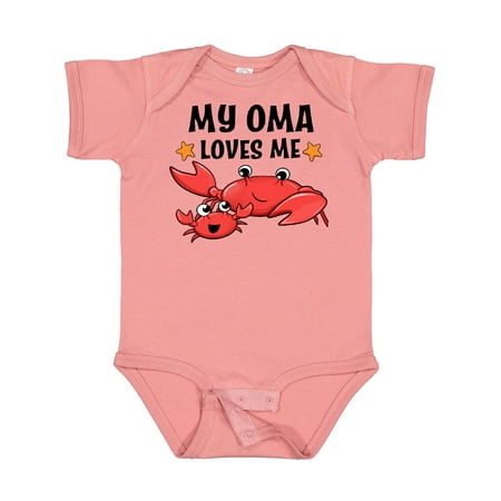 

Inktastic My Oma Loves Me- Cute Crab Family Gift Baby Boy or Baby Girl Bodysuit