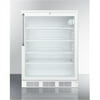 Accucold SCR600LBITB 26.25 x 24 in. Commercial Built-in Glass Door All-Refrigerator with Lock - White