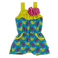 thumbnail image 1 of Little Girls Print Flower Romper with Pockets - Tropical Fruit, 3-6 Months, 1 of 2