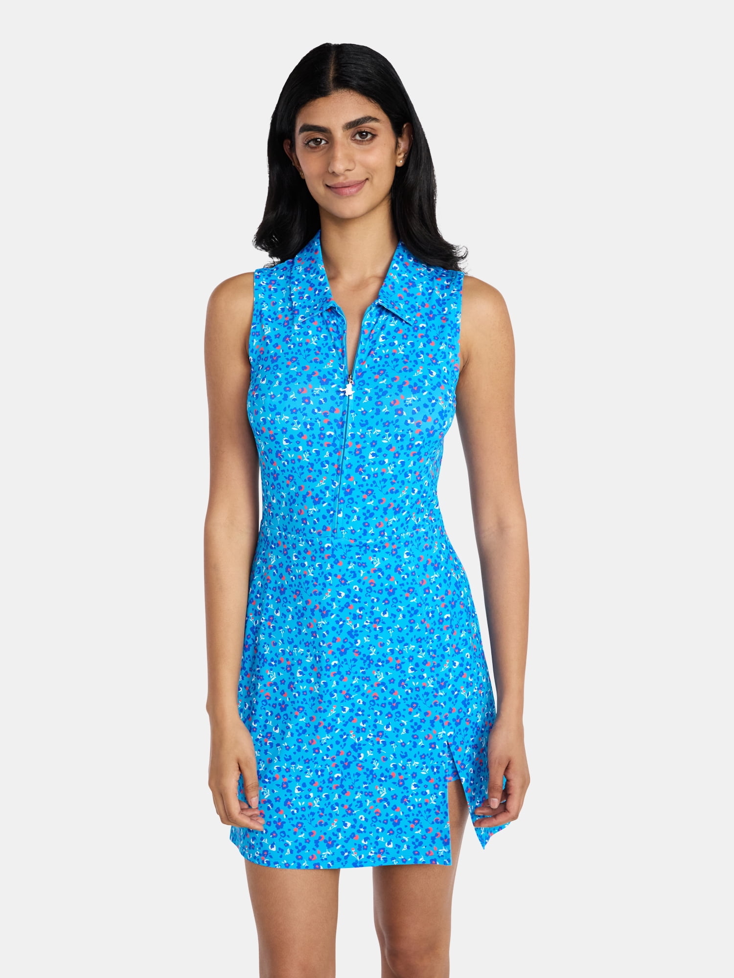 Birdie Bound Women's Ida Sleeveless Polo Dress with Bike Shorts Liner, Sizes XS-XXL