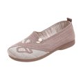 thumbnail image 2 of Women Hollow Knit Mom Slip On Shoes, Breathable Old Beijing Cloth Flats Soft Non Slip Low Sole, 2 of 4