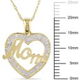 thumbnail image 5 of Everly Women's "Mom" .05CT TDW Diamond 10k Yellow Gold Heart Necklace -17", 5 of 5
