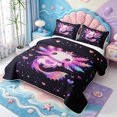 thumbnail image 3 of Manfei Sea Animal Axolotl Quilt Full,Aquatic Amphibian Print Full Bedspread Sets,3 Pieces,1 Coverlet and 2 Pillowcases, 3 of 7