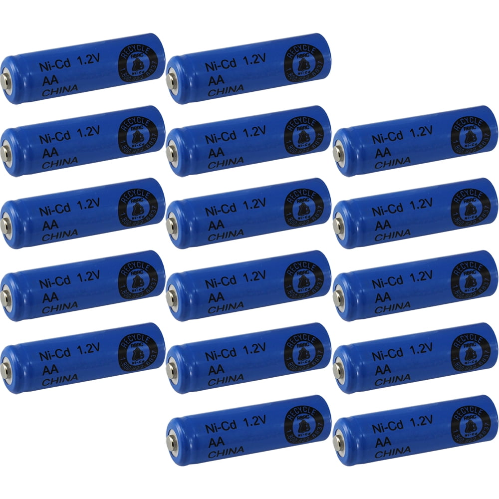 16 AA NiCd Nicad 900 mAh 1.2 V Rechargeable Batteries for Solar Lights