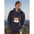 thumbnail image 2 of Jolly Corgi Reindeer Antlers Hoodie Men -Image by Shutterstock, Male 5X-Large, 2 of 7