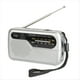 thumbnail image 1 of Radio Portátil de Bolsillo FM AM con Conector para Auriculares, Ideal para Emergencias, Huracanes, Correr, Caminar, Ir A Casa, Color Plateado., 1 of 5