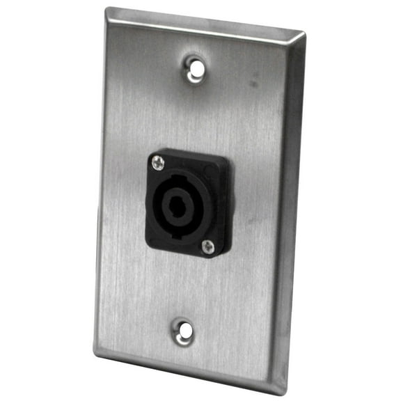 Seismic Audio  - Stainless Steel Wall Plate - One 4 Pole Speakon Connector Silver - SA-PLATE27