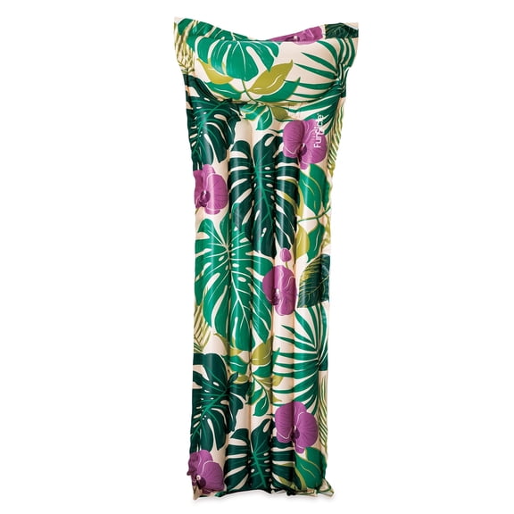 Funsicle Fiji Vacay Eezy Breezy Mat, 5.5ft Inflatable Float with Air Pillow, Age 14 & up