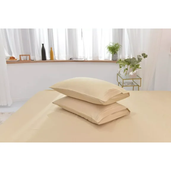 Huba Homes Premium Cool Bamboo Sheets Bamboo Bed Sheets Set King Beige