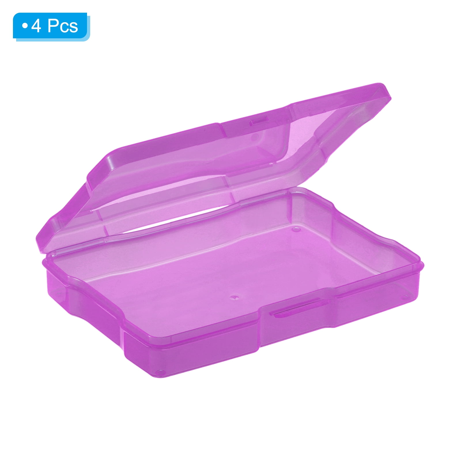 REGALWOVEN Photo Storage Box Organizer Cases Storage Container Picture Boxes Plastic Purple