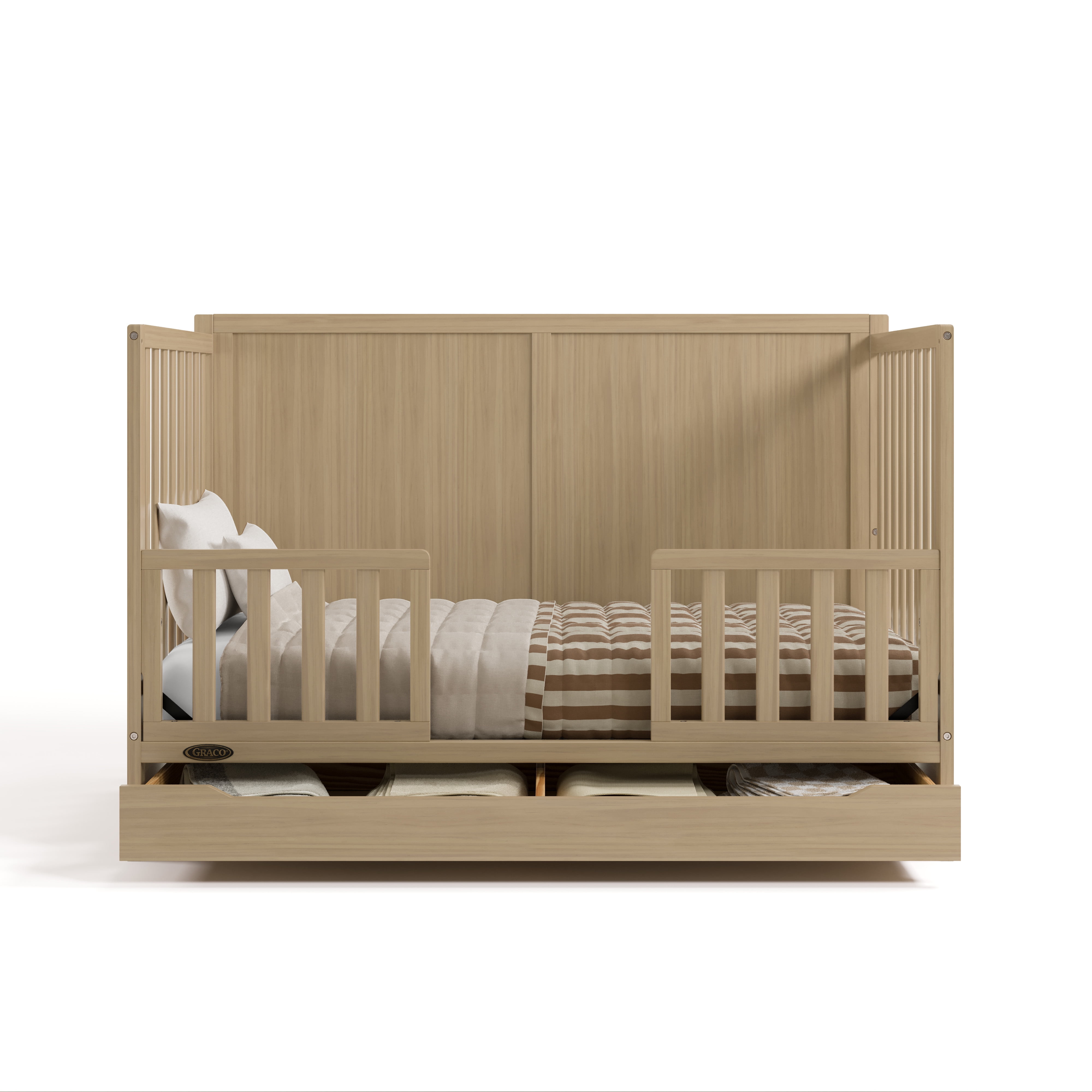 Graco Melrose 5-in-1 Convertible Baby Crib with Drawer, Driftwood