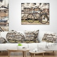 thumbnail image 4 of Designart Bike Over Bridge in Amsterdam - Cityscape Photo Throw Pillow - 18x18, 4 of 5