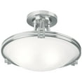 thumbnail image 5 of Possini Euro Design Deco Modern Ceiling Light Semi Flush Mount Fixture 16" Wide Brushed Nickel 2-Light White Marbleized Glass Bowl for Bedroom Kitchen, 5 of 7