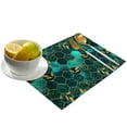 thumbnail image 3 of 2024 Placemat Marble Hycomb Texture Aqua Green Dining Table Tableware Mats Kitchen Dish Mat Pad 4/6pcs Table Mat Home ration, 3 of 7