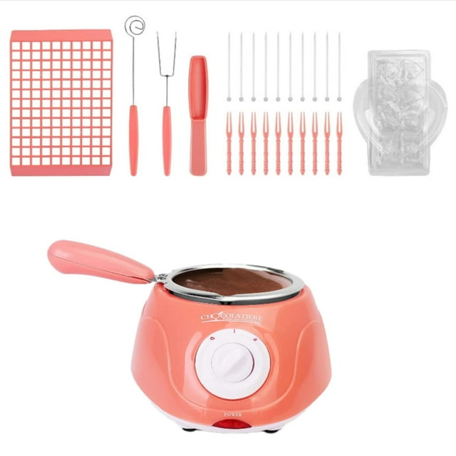 Cqxid Bakeware Under $15 Melting Fondue Set MINI Electric Chocolate Melting Pot Chocolate Fondue Warmer Machine For Milk Chocolate Cheese Butter Candy