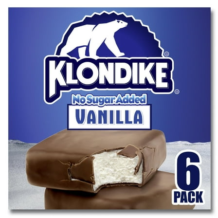 Klondike No Sugar Added Vanilla Ice Cream Sandwiches Frozen Desserts, 6 Count