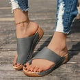 thumbnail image 6 of Hopeusnice Wedges Shoes for Women Thick-Soled Platform Wedge Heel Breathable Soft Non-Slip Open Toe Women's Wedges Shoes PU Materials Summer Shoes Trendy Flexible Walking Shoes Gray 38, 6 of 9