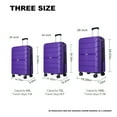 thumbnail image 2 of Travelhouse 3 Piece Hardside Luggage Set Hardshell Lightweight Suitcase with TSA Lock Spinner Wheels.(Purple), 2 of 9
