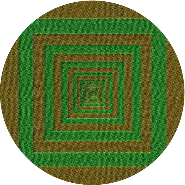 Ahgly Company Tapis d'Intérieur Rond Lavable en Machine Vert Lime Foncé Transitionnel, 4 Pieds Rond