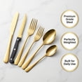 thumbnail image 2 of 24 Piece Gold Silverware Set with Steak Knives, Stainless Steel Flatware Set for 4, Mirror Polished Cutlery, 2 of 8