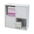 thumbnail image 1 of BK1563 White Wood 2 Door 2 Cube Bookcase, 1 of 1