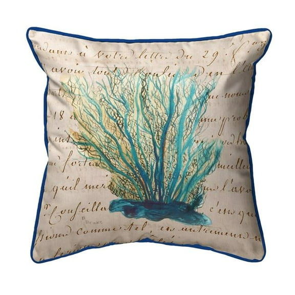 12 x 12 in. Blue Coral Beige Small Indoor & Outdoor Pillow