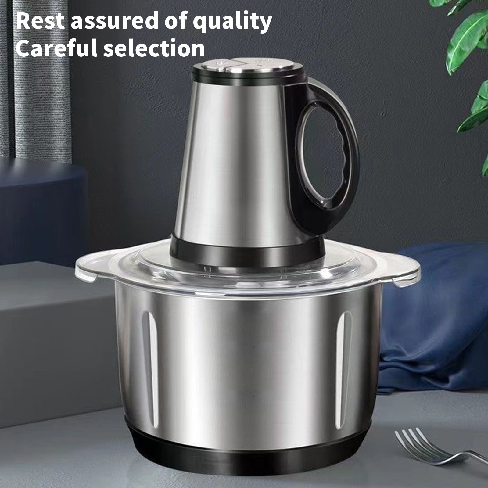 SATRINO Food Processors, Electric Food Chopper with Meat Grinder & Vegetable Chopper - with Powerful 450W Copper Motor - Includes 2 Sets of Bi-Level Blades for Fruits/Meat/Nuts