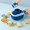 thumbnail image 4 of Cortador de verduras multifunción, picador manual, rallador de queso, colador de frutas Azul, 4 of 9