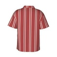 thumbnail image 3 of Goofa Stripes Red White Hawaiian Shirt for Men, Unisex Summer Beach Casual Short Sleeve Button Down Shirts,Aloha Tropical Floral print shirt-, 3 of 9