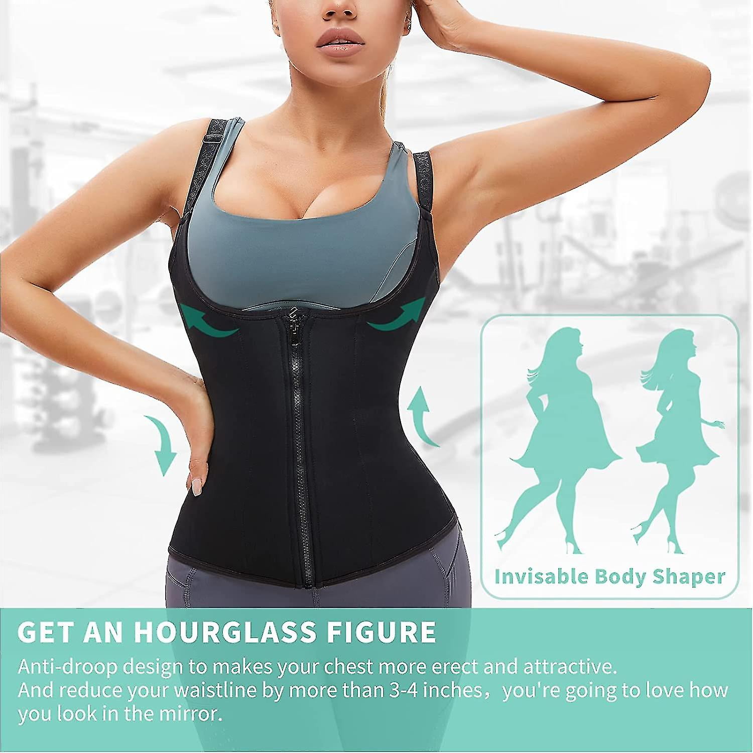 Adjustable Waist Trainer For Women Fitness Zipper Waist Slimming Underbust Corset Trimmer Indoor Workout Body Shaper Walmart