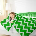 thumbnail image 4 of Feelyou Green Stripes Waves Queen Comforter Set, Teen Kid Abstract Bedding Set, 3pcs, 4 of 8
