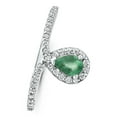 thumbnail image 2 of Pompeii 3/4Ct Peart Shape Emerald Diamond Ring 10k Gold Lab Grown (G/H,VS2-SI1), 2 of 3